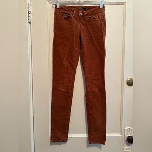 Prana Burnt Orange Corduroy Skinny Pants, Size 00